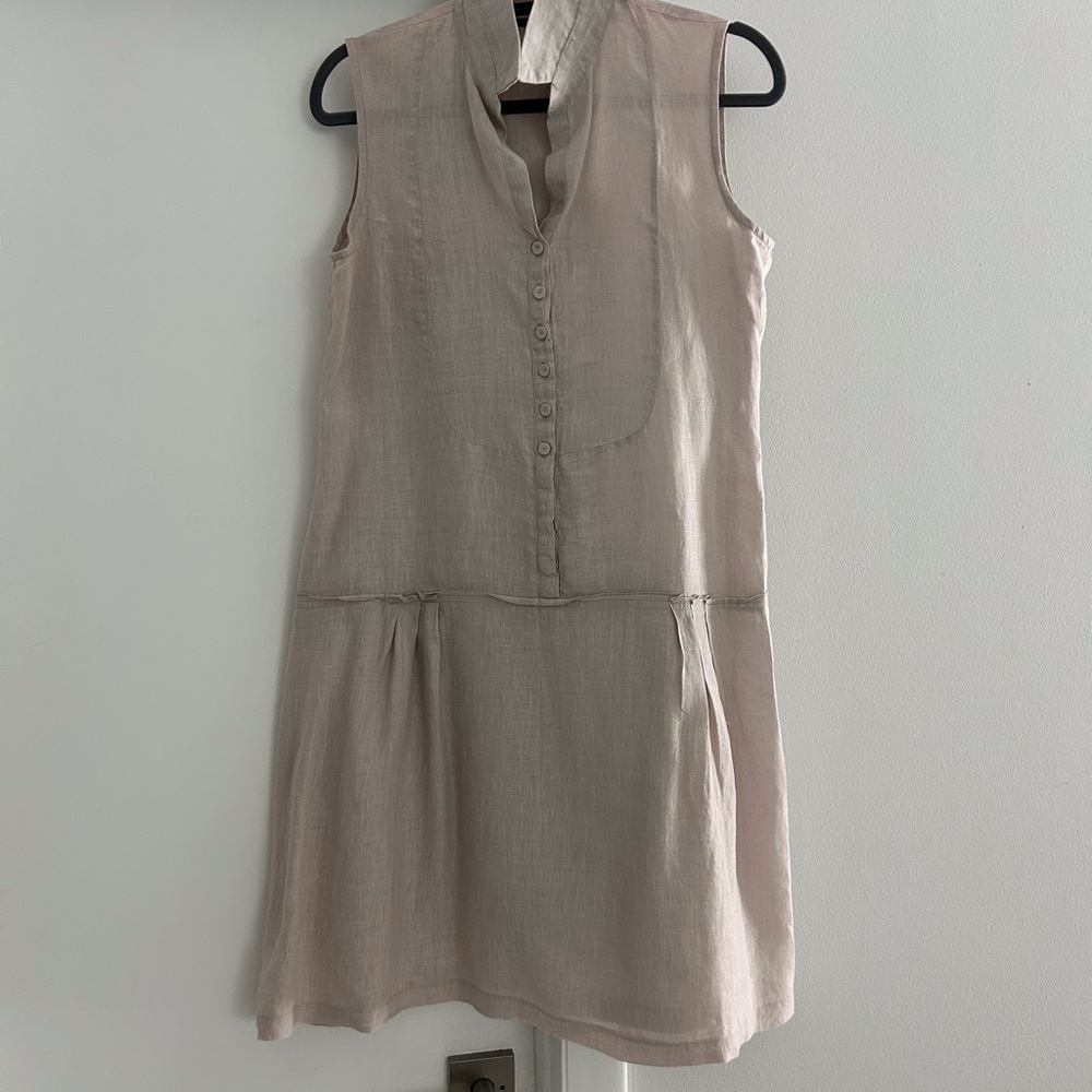 Cashmeres Elegant Sleeveless Beige Dress